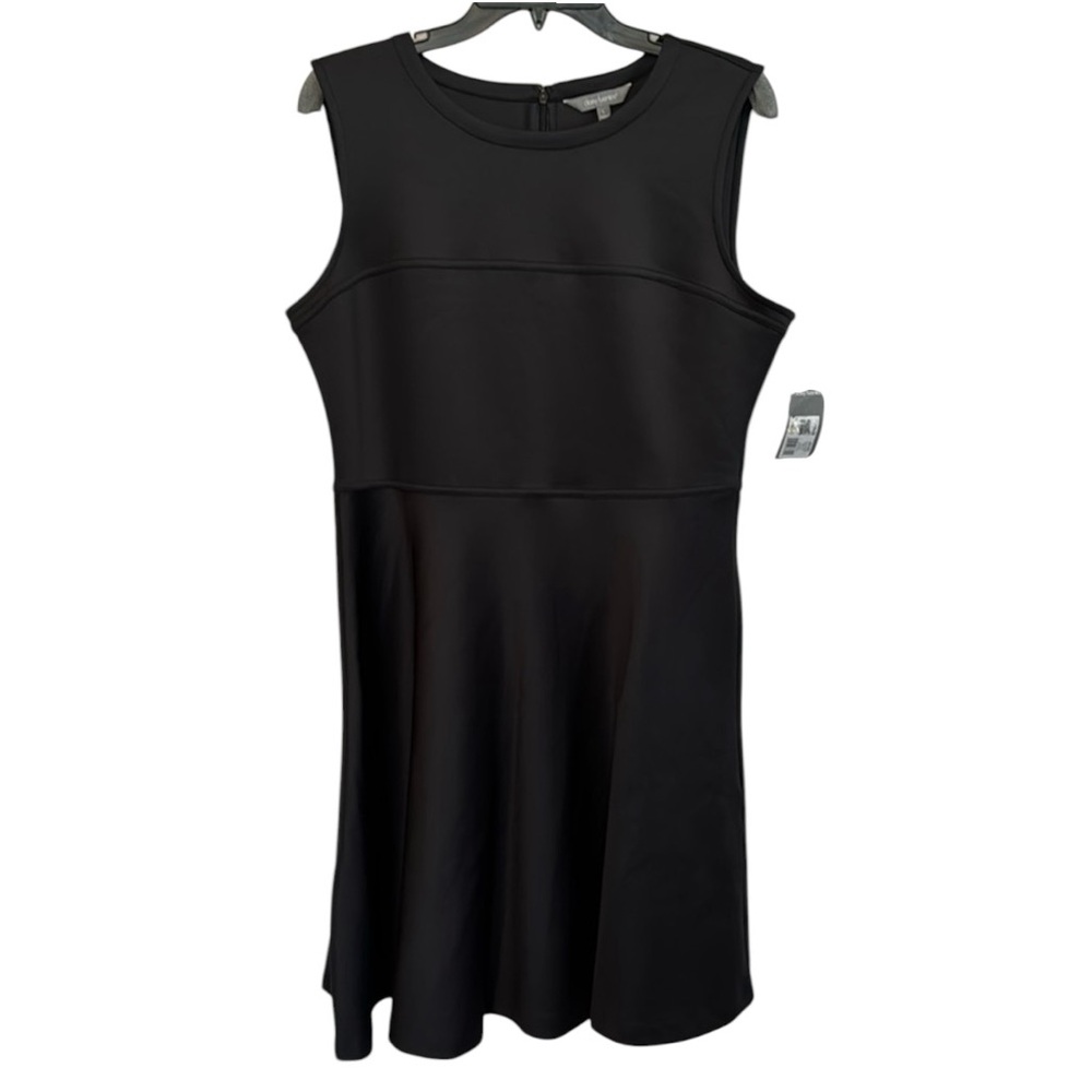 NWT Daisy Fuentes Black‎ Sleeveless A-Line Midi Dress in Size L